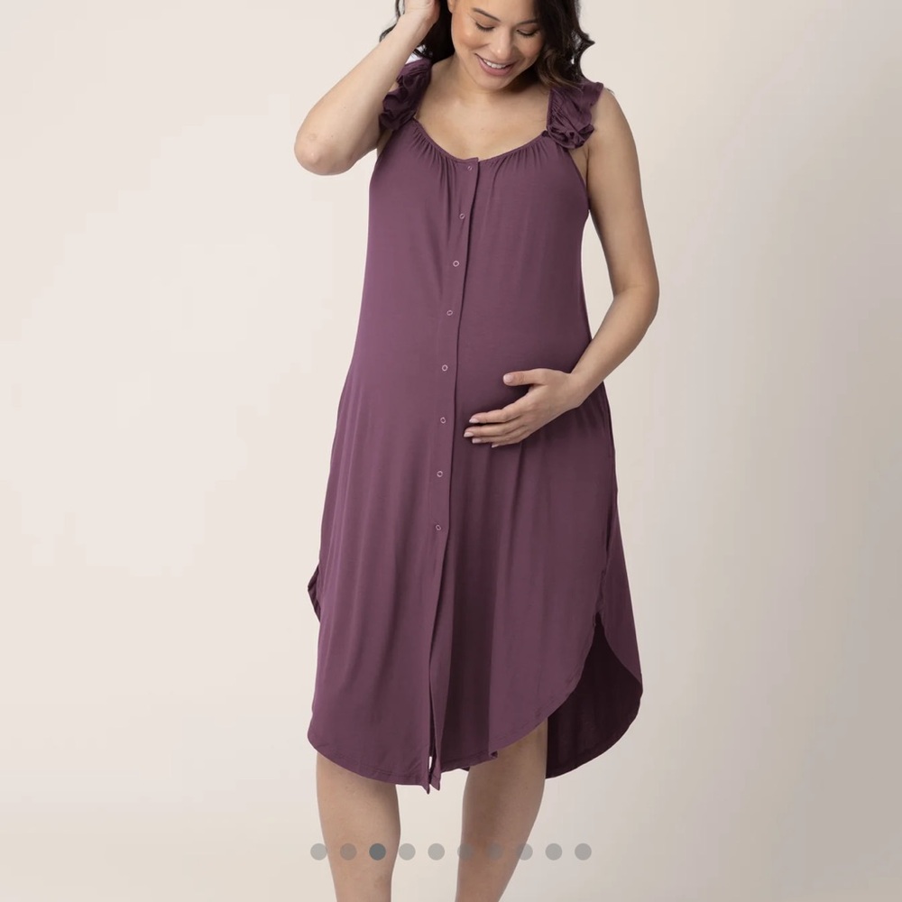 Ruffle Strap Labor & Delivery Gown